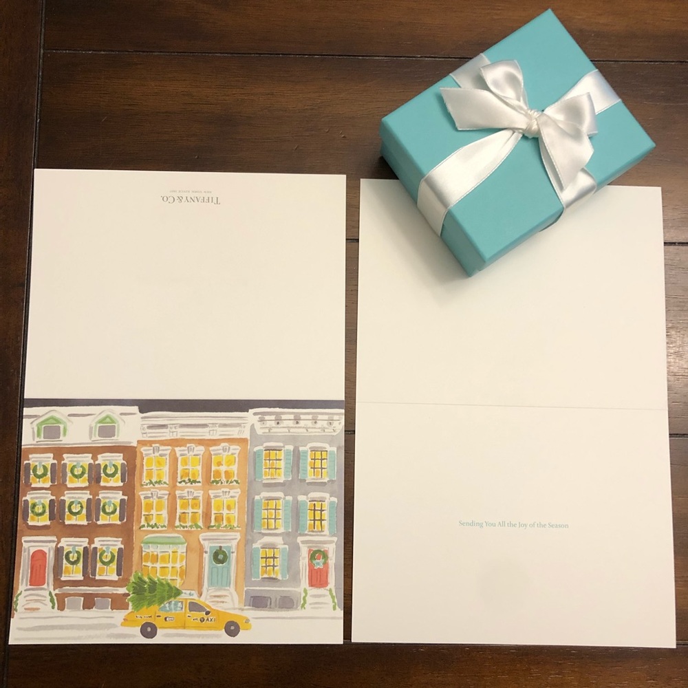 (8) Tiffany Christmas Cards with matching envelopes and box - Taxi in the City
